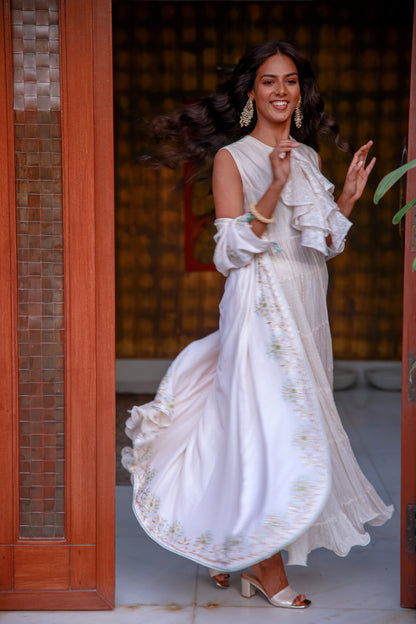 Ivory Elegance Layered Anarkali