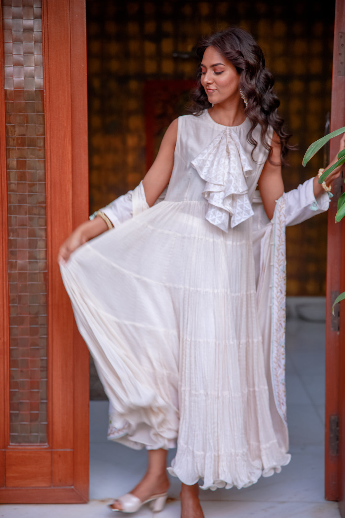 Ivory Elegance Layered Anarkali