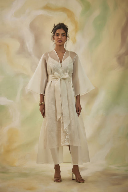 Blossom Embroidered Tie Dress
