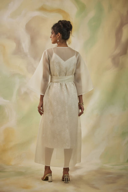 Blossom Embroidered Tie Dress