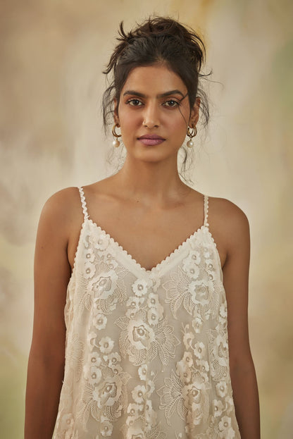 Blossom Embroidered Tie Dress