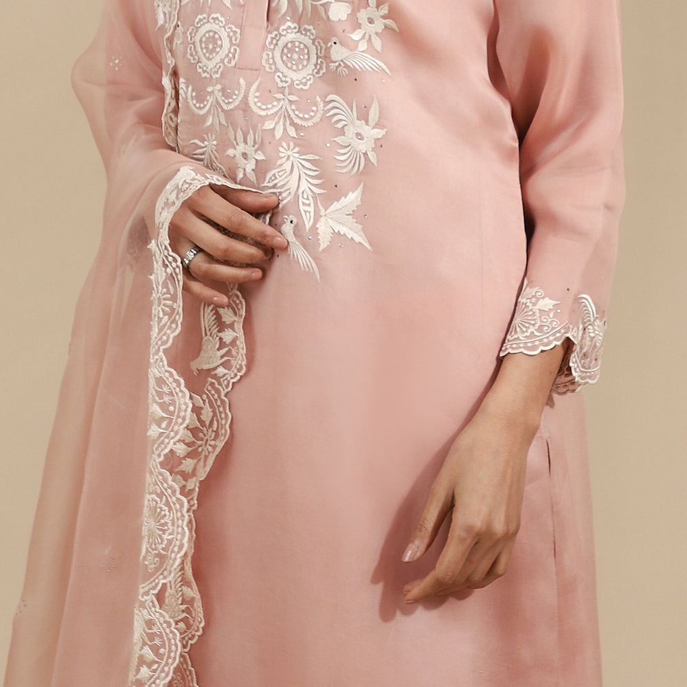 The Rosewood Bloom Embroidered Silk Set