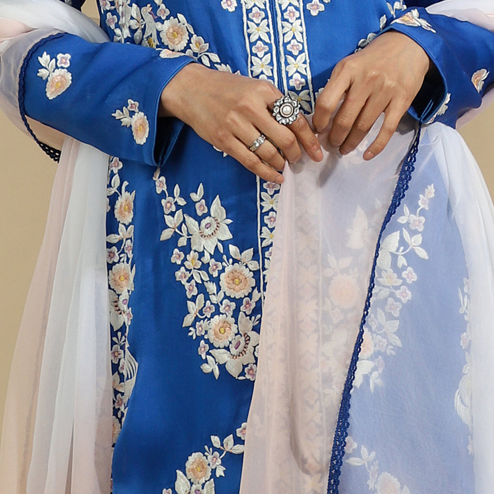 Blue Aura Floral Ensemble