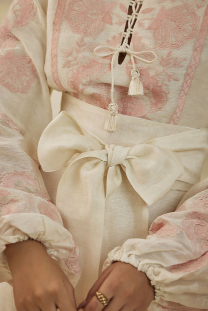 Eden Embroidered Full Sleeve Short Kaftan