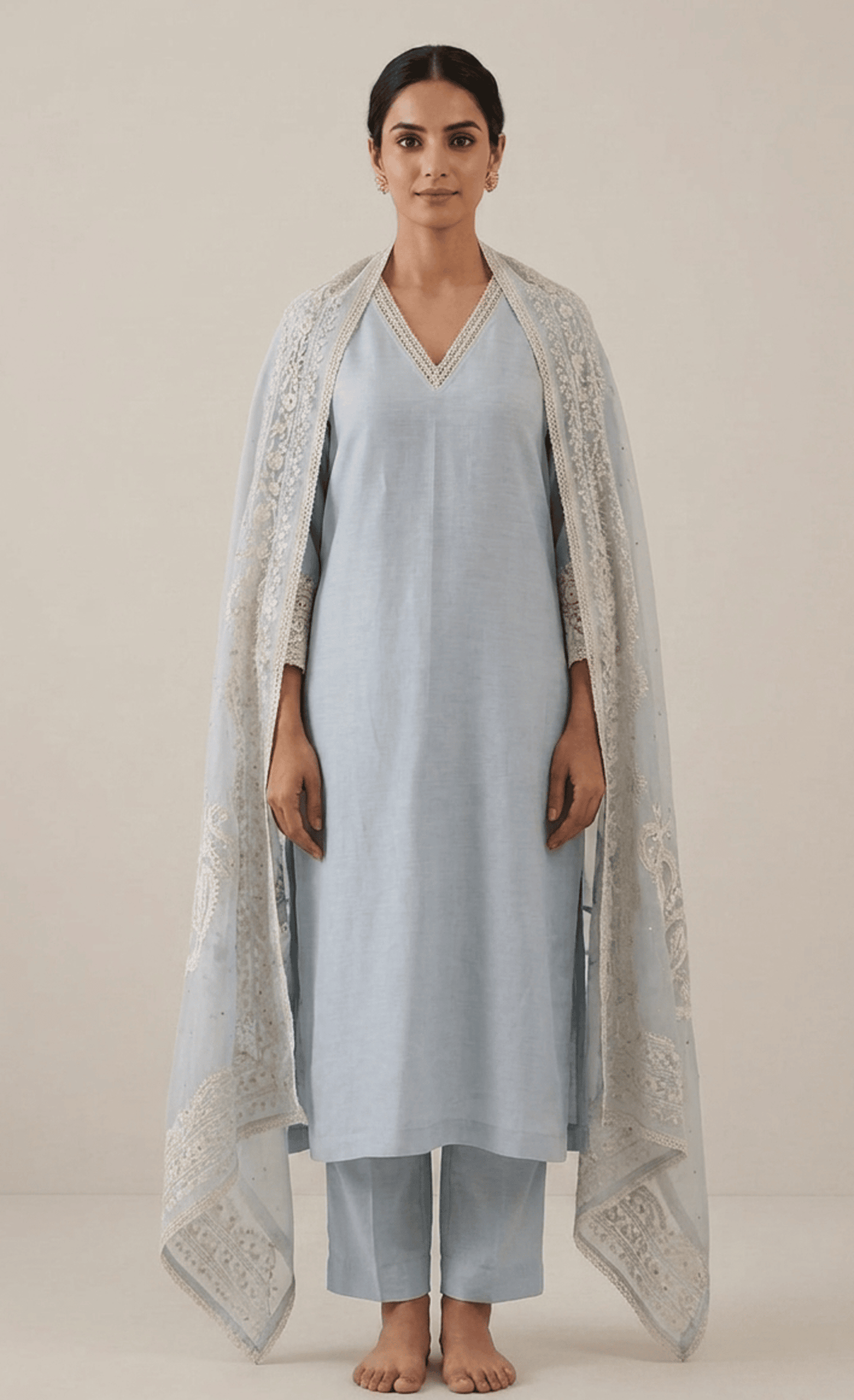 Handcrafted Chanderi Kurta Set with Dupatta
