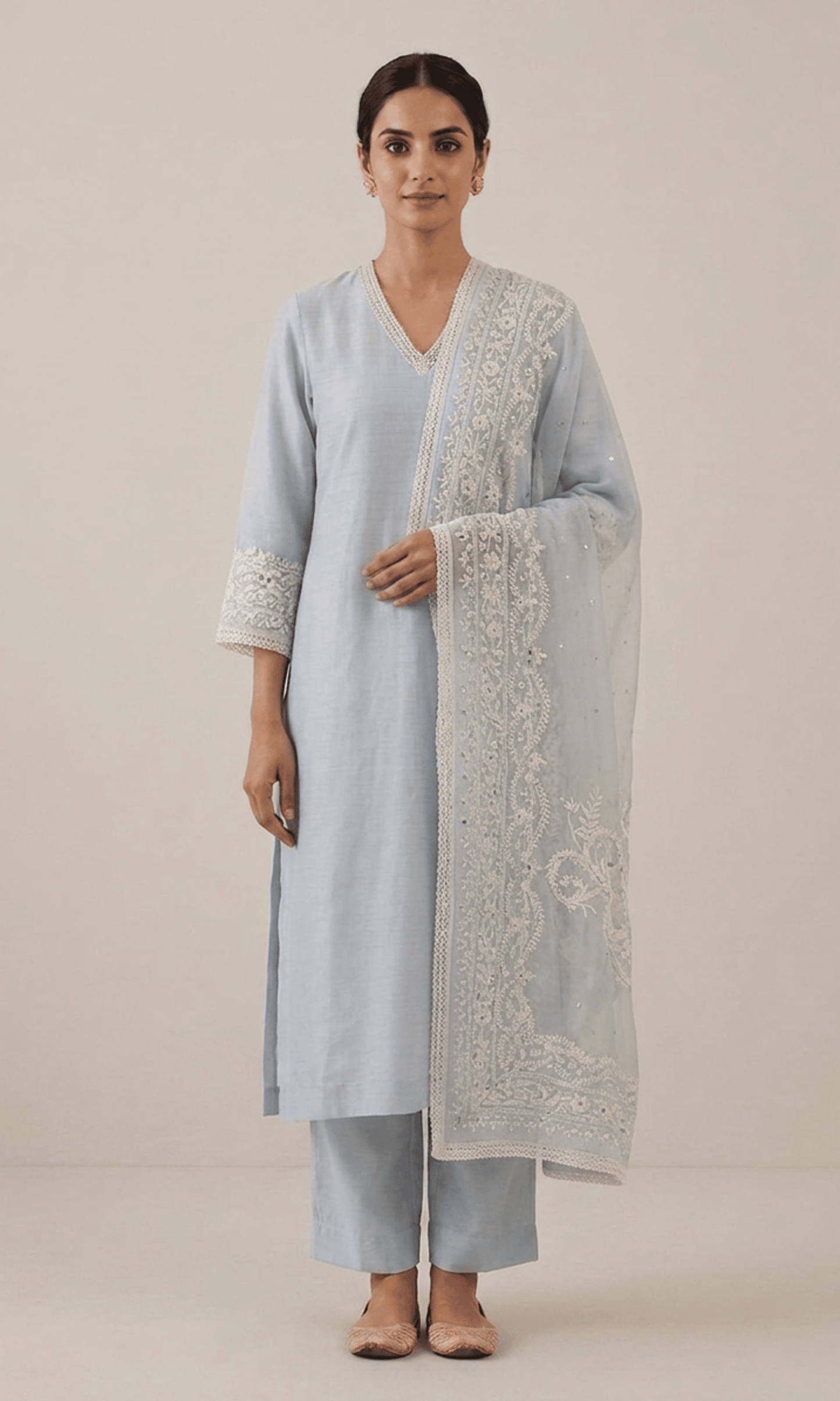 Handcrafted Chanderi Kurta Set with Dupatta