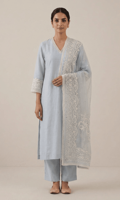 Handcrafted Chanderi Kurta Set with Dupatta