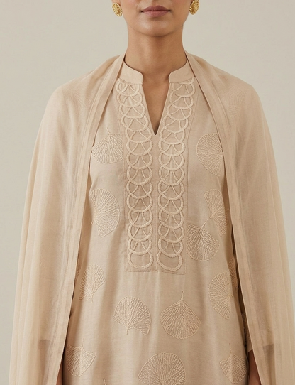 Ivory Embroidered Kurta Set