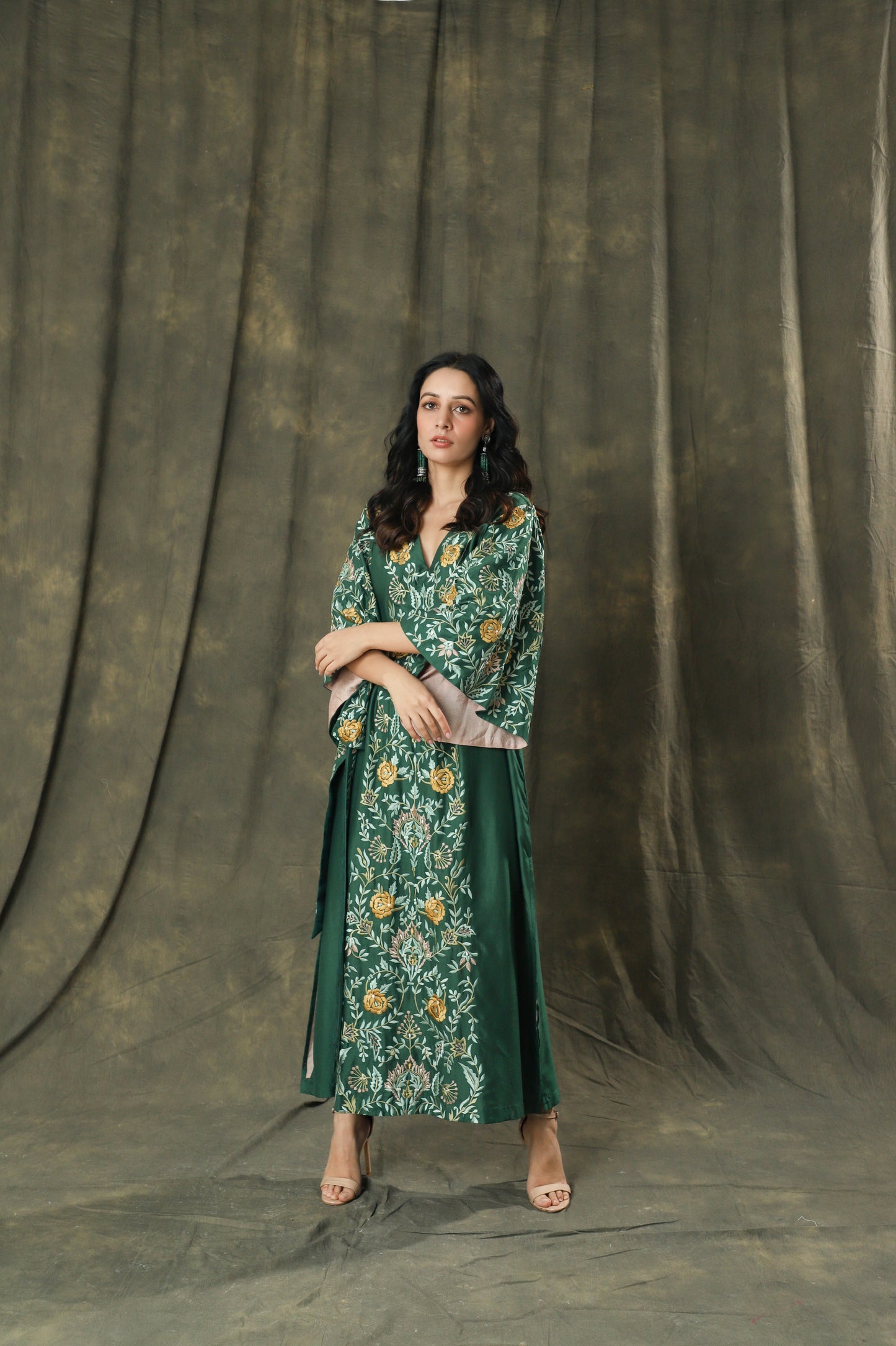 The Emerald Muse Artisanal Kaftan Set