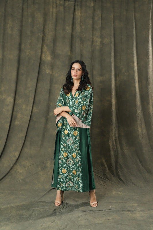The Emerald Muse Artisanal Kaftan Set