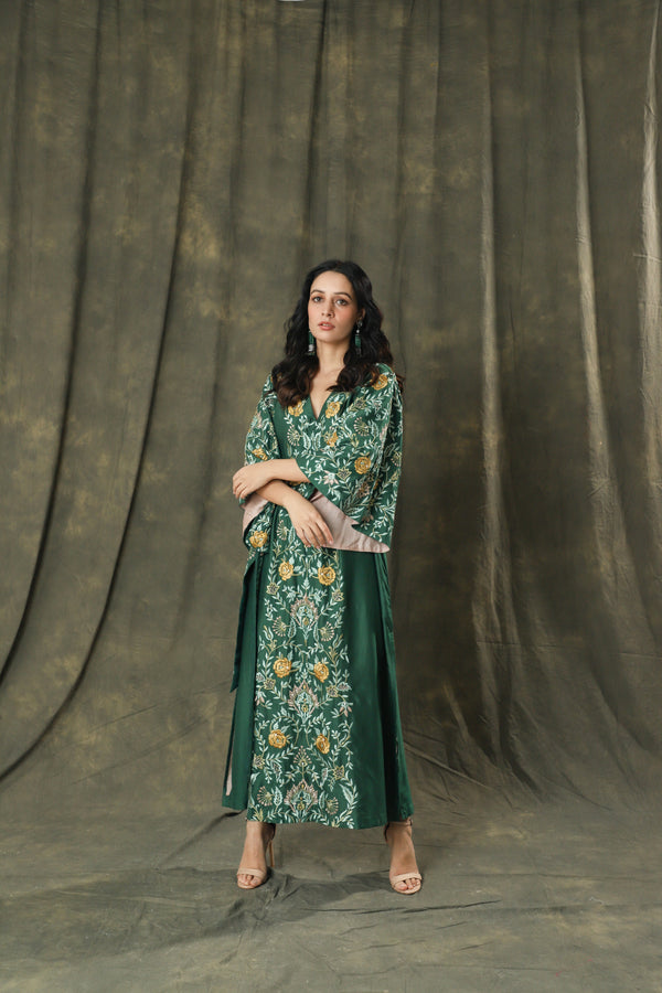 The Emerald Muse Artisanal Kaftan Set