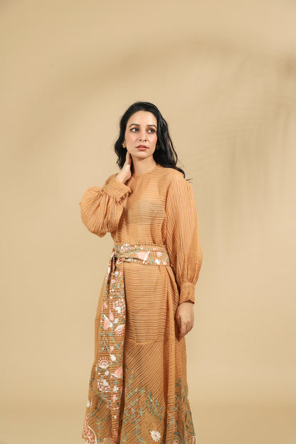 The Caramel Harvest Embroidered Cinched Set