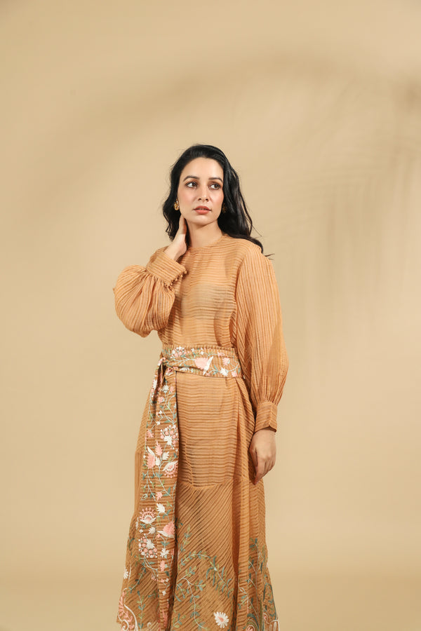 The Caramel Harvest Embroidered Cinched Set