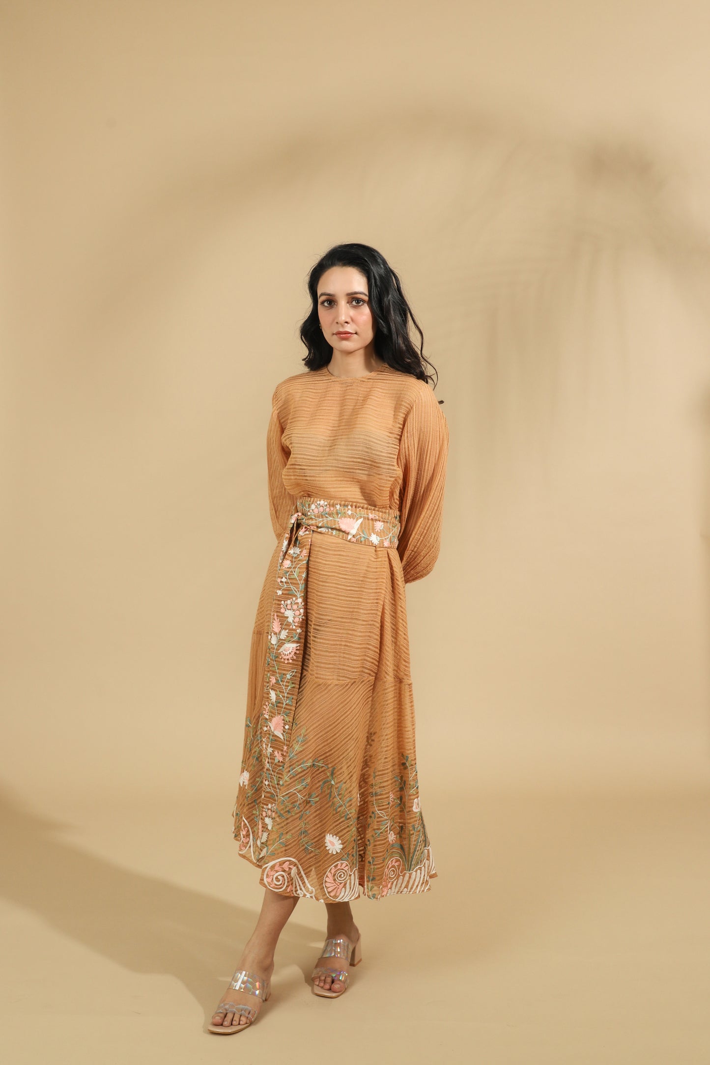 The Caramel Harvest Embroidered Cinched Set