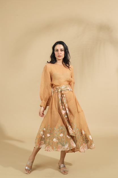 The Caramel Harvest Embroidered Cinched Set