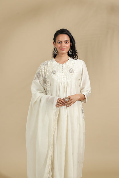 The Moonlight Blossom Embroidered Silk Set