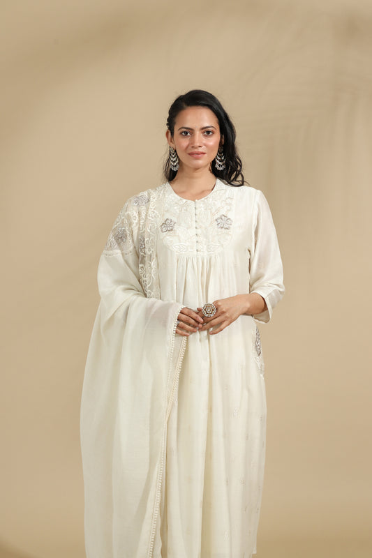The Moonlight Blossom Embroidered Silk Set