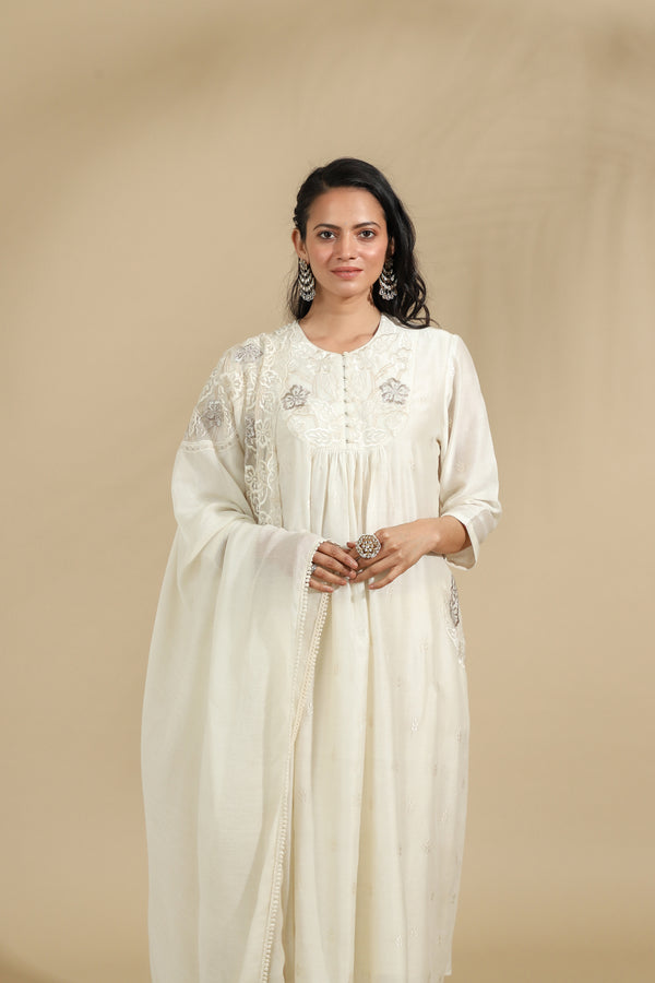 The Moonlight Blossom Embroidered Silk Set