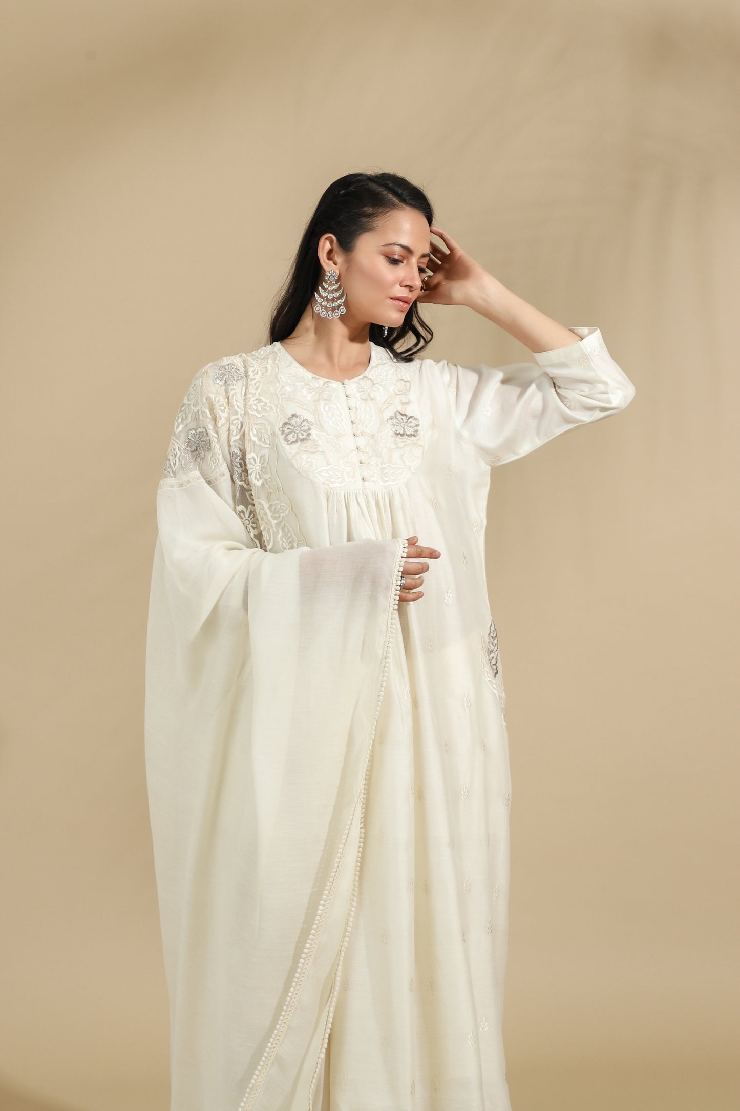 The Moonlight Blossom Embroidered Silk Set