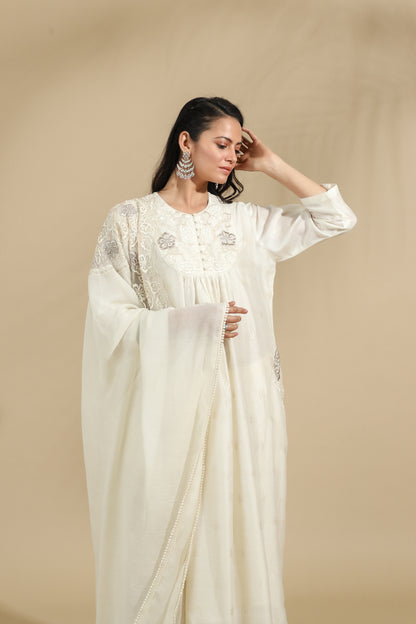 The Moonlight Blossom Embroidered Silk Set