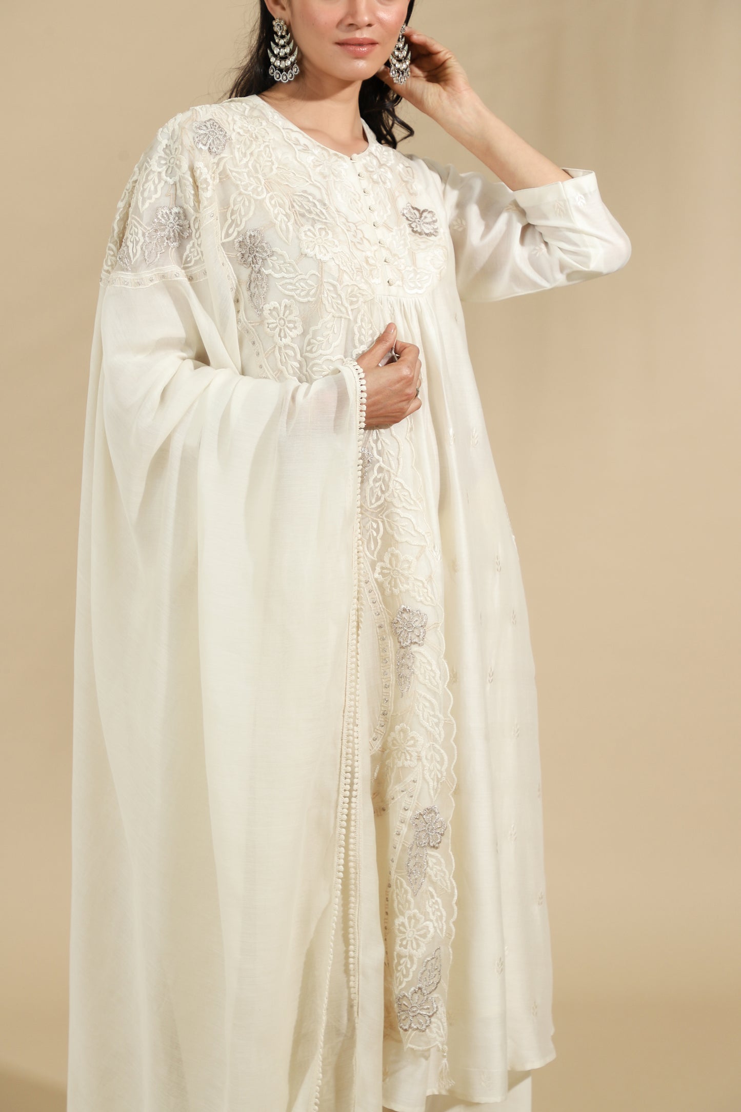 The Moonlight Blossom Embroidered Silk Set