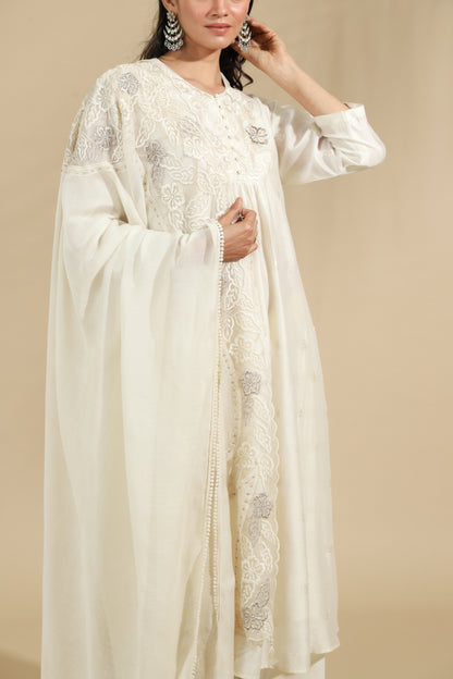 The Moonlight Blossom Embroidered Silk Set