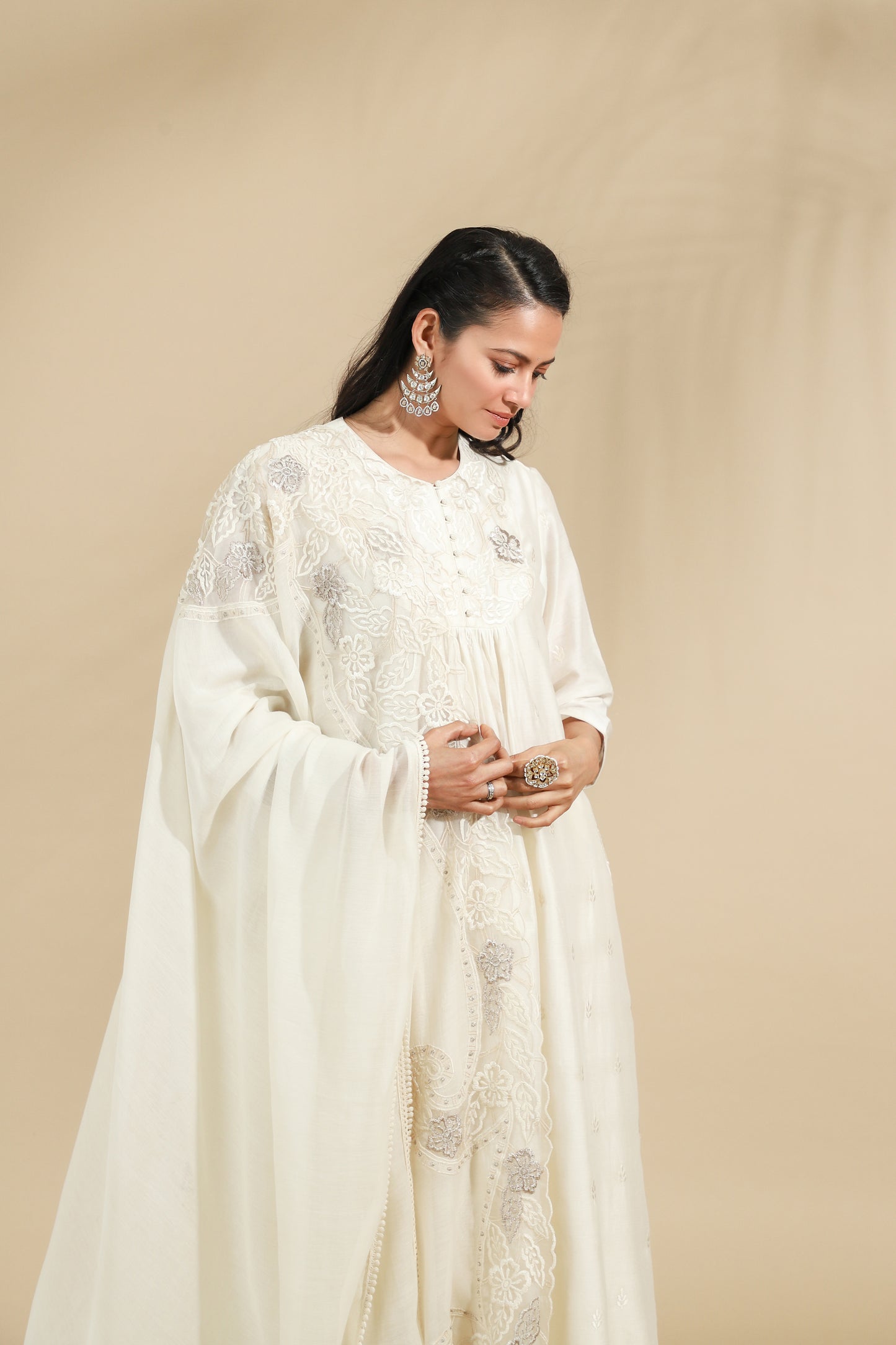 The Moonlight Blossom Embroidered Silk Set