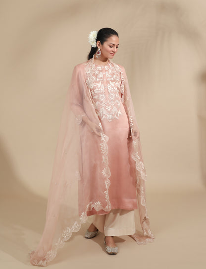 The Rosewood Bloom Embroidered Silk Set