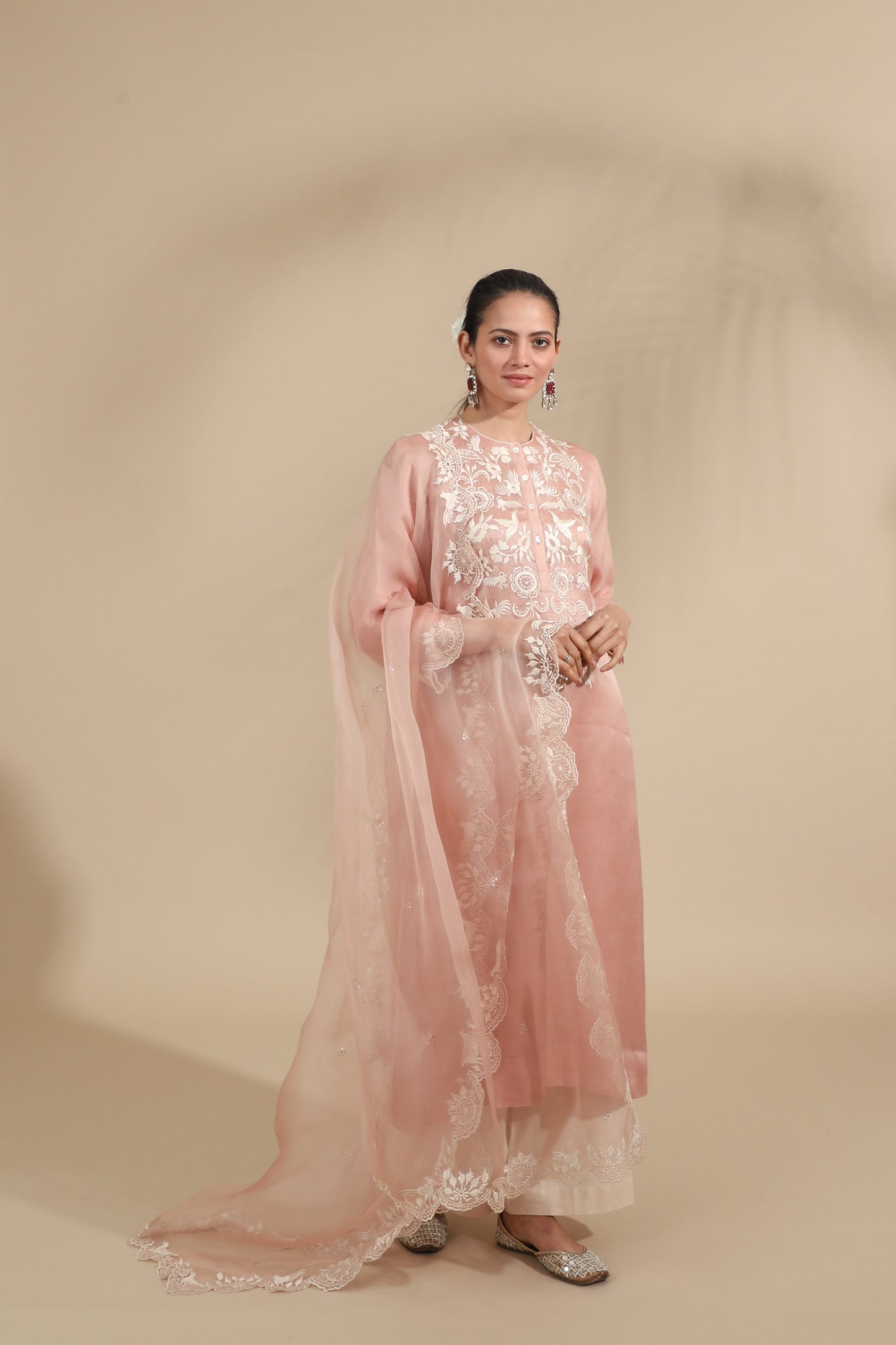 The Rosewood Bloom Embroidered Silk Set
