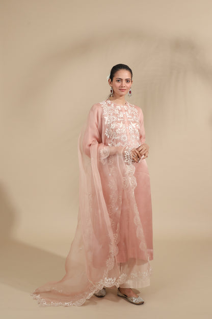 The Rosewood Bloom Embroidered Silk Set