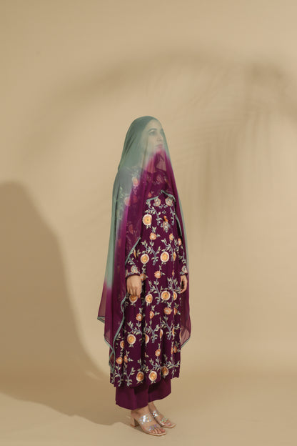Imperial Plum Embroidered Kurta