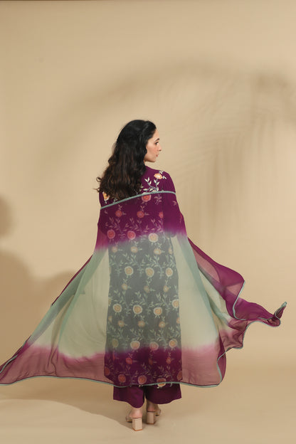 Imperial Plum Embroidered Kurta
