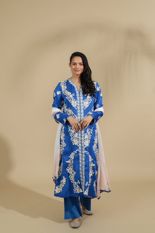 Blue Aura Floral Ensemble