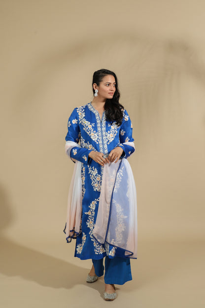 Blue Aura Floral Ensemble