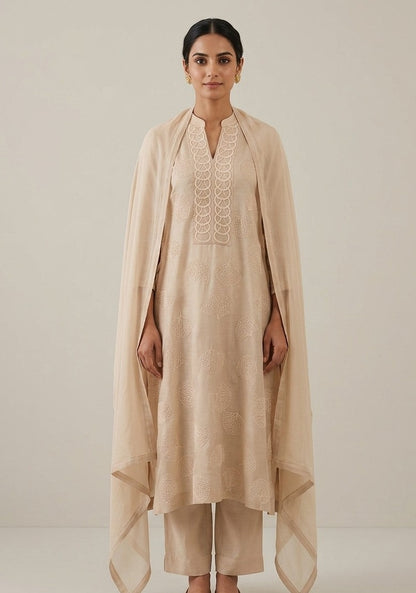 Ivory Embroidered Kurta Set