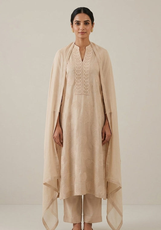 Ivory Embroidered Kurta Set